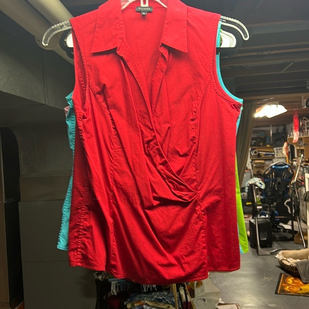 Talbots sleeveless structured shirt